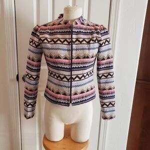 Octavia Women’s boho Aztec purple jacket Size XS